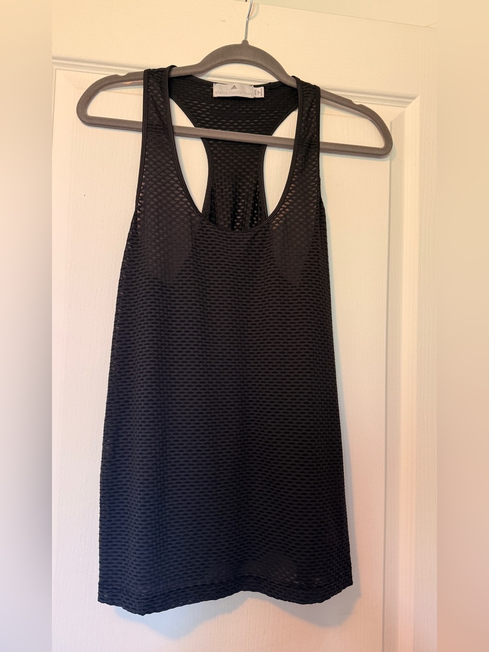 Stella McCartney X Adidas Women's Black Mesh Racerback Tank Top - Picture 1 of 7